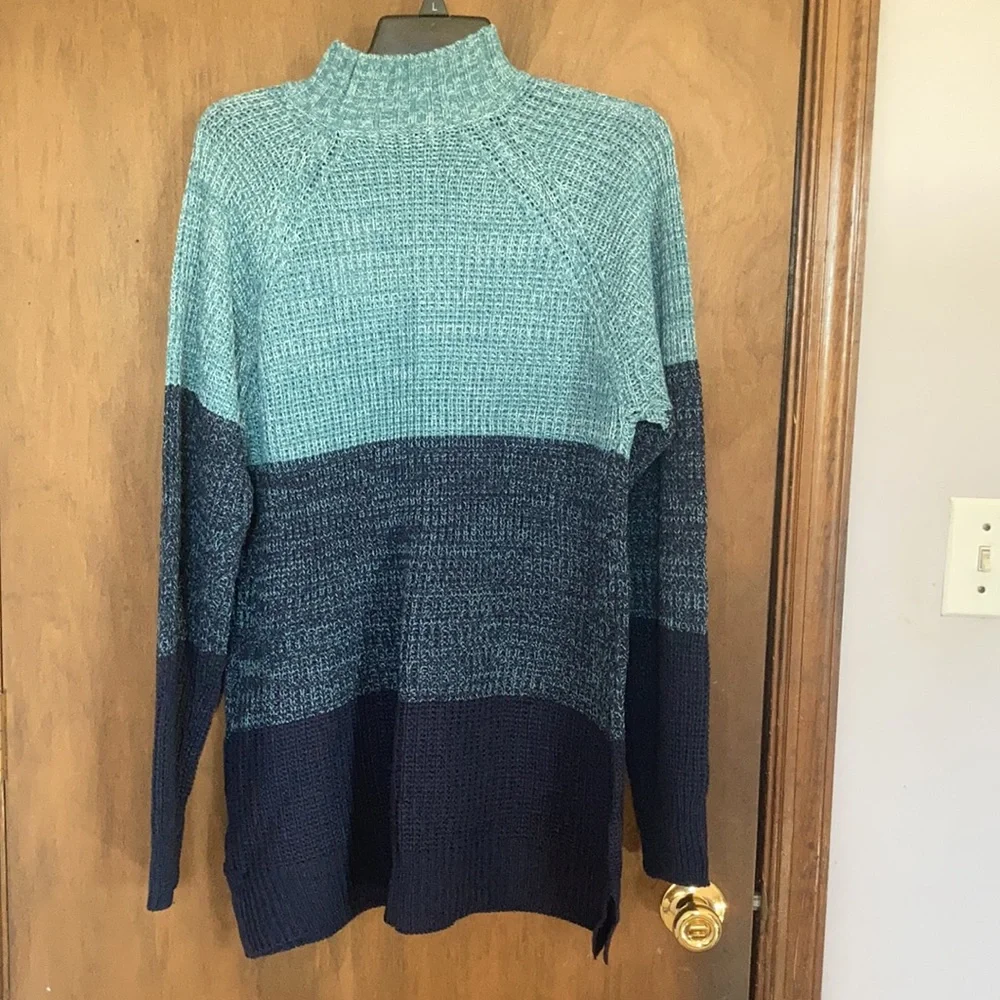 Relisted Jason Maxwell sweater color block stripes casual fall winter office 1X - Picture 11 of 15